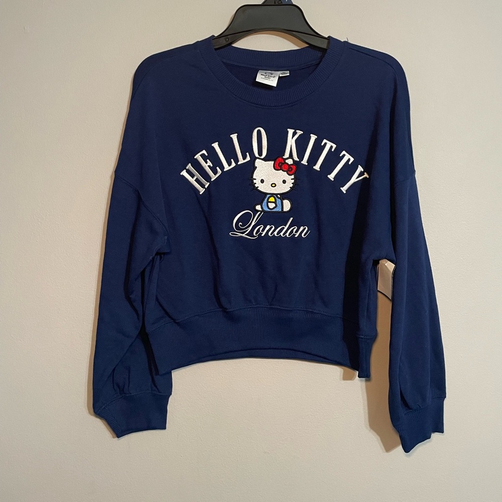 Hello Kitty London Navy Sweatshirt XS BNWT